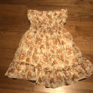 Large Floral Strapless Dress